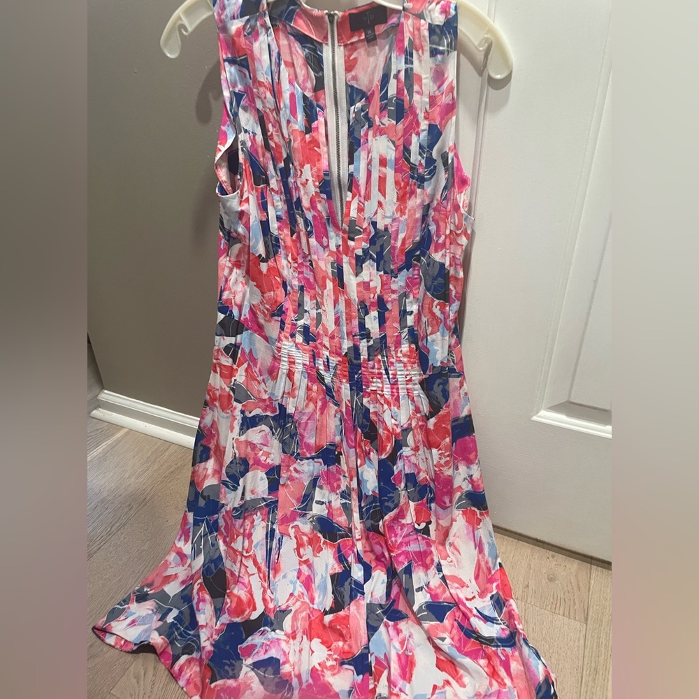 NYDJ Sleeveless Floral Watercolor Print Dress